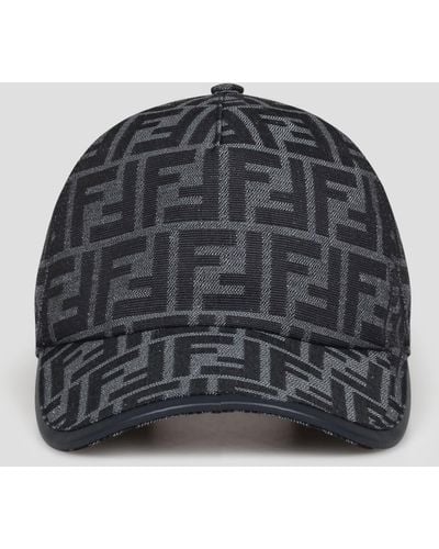Fendi Ff Jacquard Fabric Baseball Hat - Black