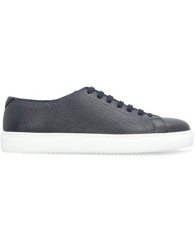 Doucal's Leather Low-Top Sneakers - Blue