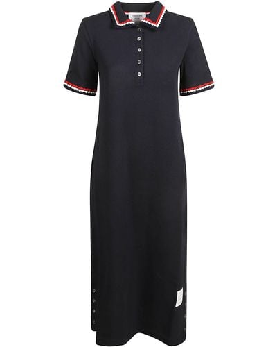 Thom Browne Calf Length Polo Dress - Black