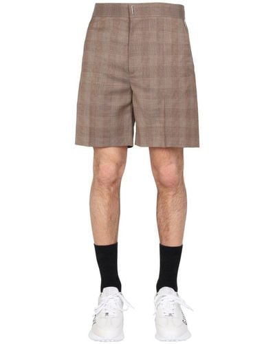 Givenchy Prince Of Wales Pattern Bermuda Shorts - Gray
