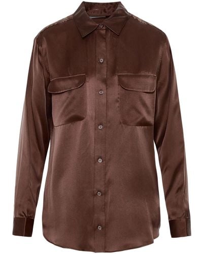 Equipment Silk Shirt - Brown