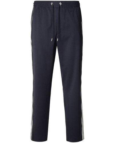 Moncler Virgin Wool Blend Sporty Pants - Blue