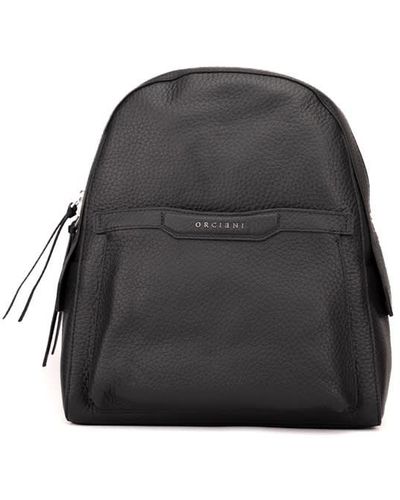 Orciani Posh Soft Backpack In Leather - Black