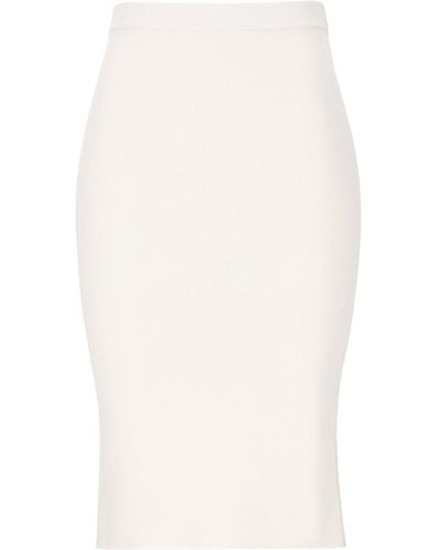 Saint Laurent High-waisted Pencil Midi Skirt - White