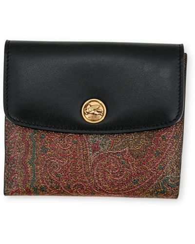 Etro Paisley-Jacquard Leather Wallet - Black