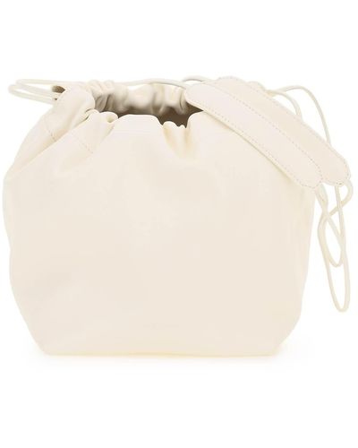 Jil Sander Nappa Leather Bucket Bag - Natural