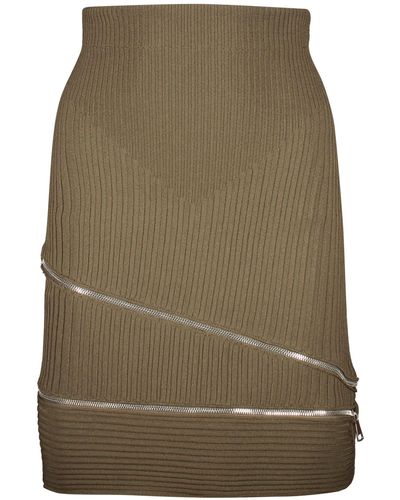 ANDREADAMO Knitted Mini Skirt - Natural
