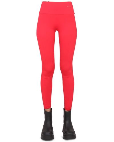 MSGM LEGGINGS With Logo - Red