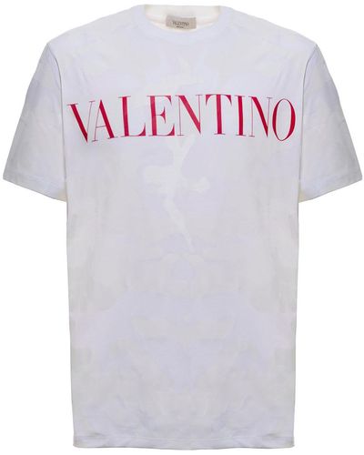 Valentino White Jersey T-shirt With Logo Print