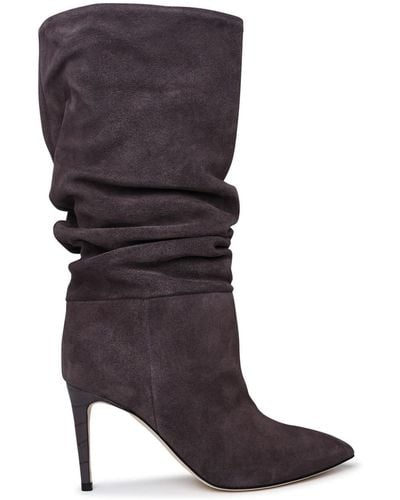 Paris Texas Slouchy 85 Suede Boots - Grey