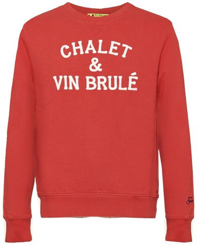 Mc2 Saint Barth Chalet & Vin Brulè Terry Patch Embroidery Sweatshirt - Red