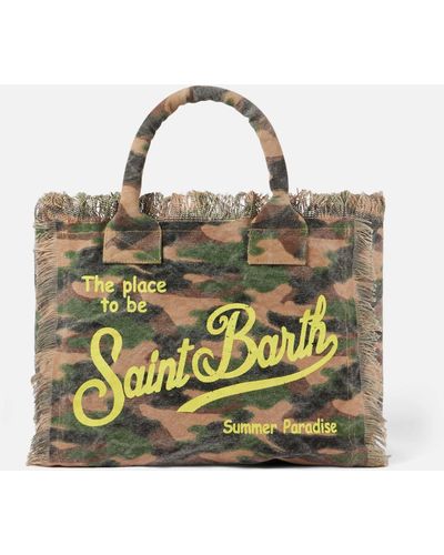 Mc2 Saint Barth Vanity Canvas Shoulder Bag With Camouflage Print - Metallic