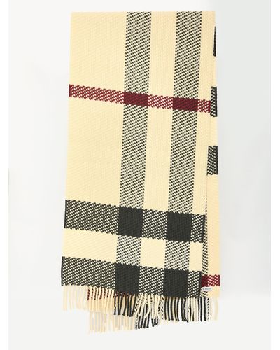 Burberry Check Wool Scarf - Natural