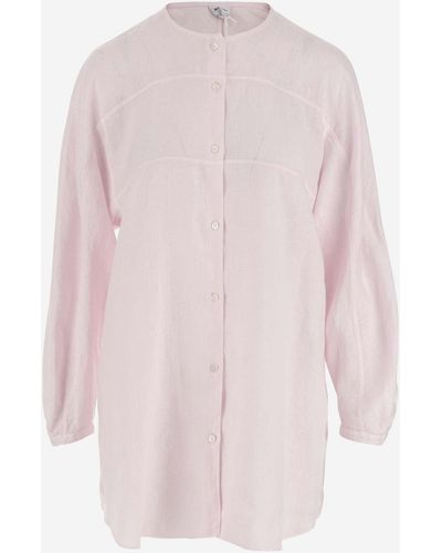 Aspesi Long Linen Shirt - Pink