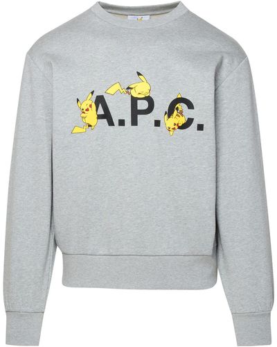 A.P.C. 'pokémon Pikachu' Gray Cotton Sweatshirt