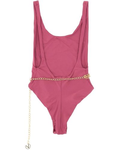 LaRevêche Ekaterina One Piece Swimsuit With Jewel Belt - Pink