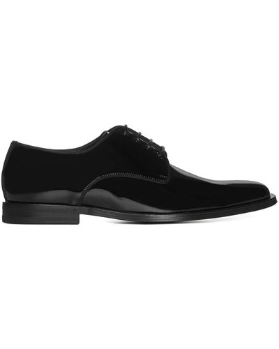 Dolce & Gabbana Glossy Leather Derby Shoes - Black