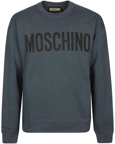 Moschino Logo Printed Crewneck Sweatshirt - Grey