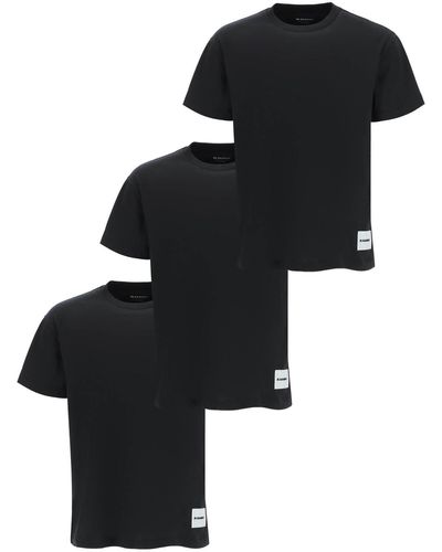 Jil Sander 3-Pack Organic Cotton T-Shirts - Black
