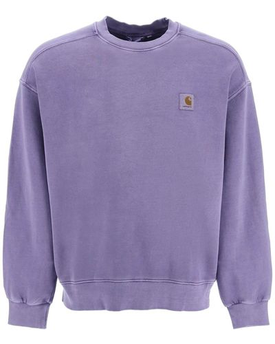 Carhartt Embroidered Logo Crew-neck Sweatshirt - Purple