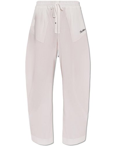 The Attico Logo Embroidered Drawstring Waist Track Trousers - White