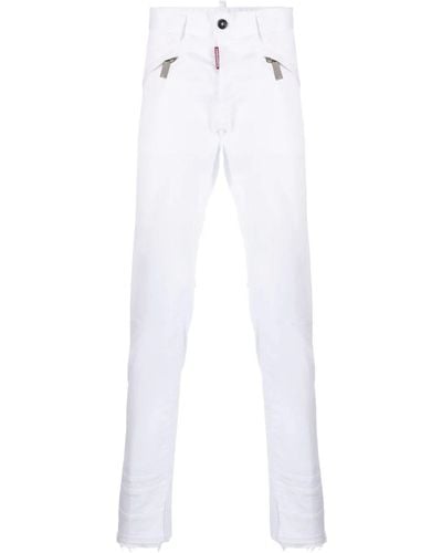 DSquared² White Stretch-cotton Pants