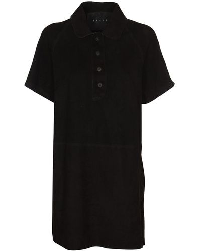 DFOUR® Button Placket Velvet Long Polo Shirt - Black