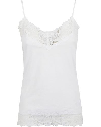 Allude Laced Tank Top - White