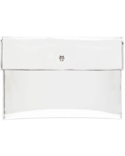 Alexander McQueen Skull Envelope Clutch Bag - White