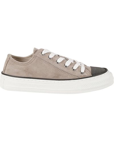 Brunello Cucinelli Softy Velour Pair Of Sneakers - White
