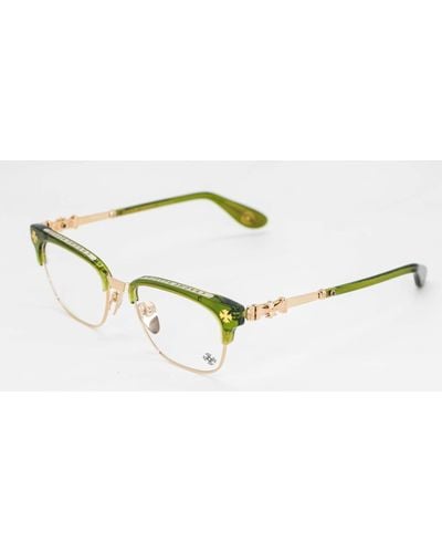 Chrome Hearts Bonennoisseur Ii - Dark Olive / 18k Gold Rx Glasses - Black