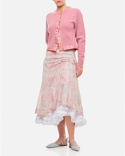 Molly Goddard Eleanor Printed Midi Skirt - Pink