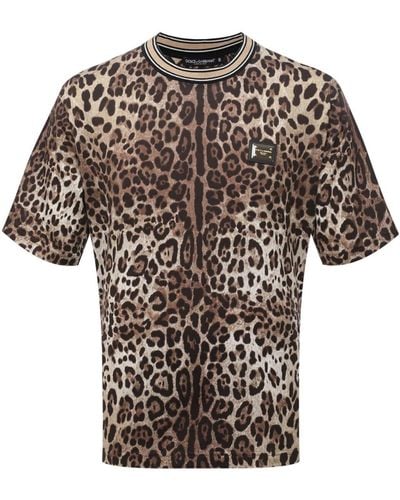 Dolce & Gabbana Leopard Print T Shirt - Multicolour