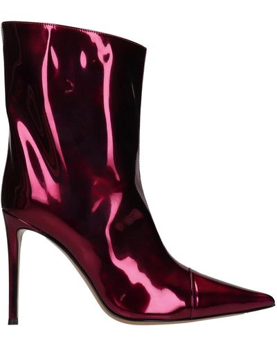 Alexandre Vauthier High Heels Ankle Boots In Leather - Red
