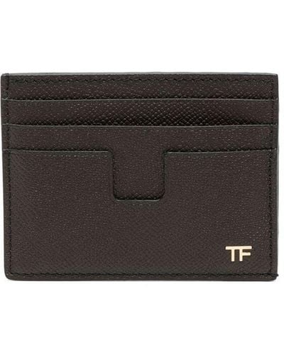 Tom Ford Logo-plaque Leather Wallet - Brown