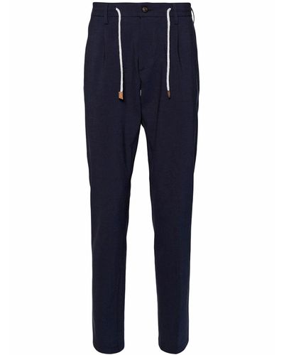 Eleventy Trousers With Drawstring - Blue