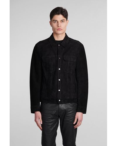 Salvatore Santoro Leather Jacket In Black Suede