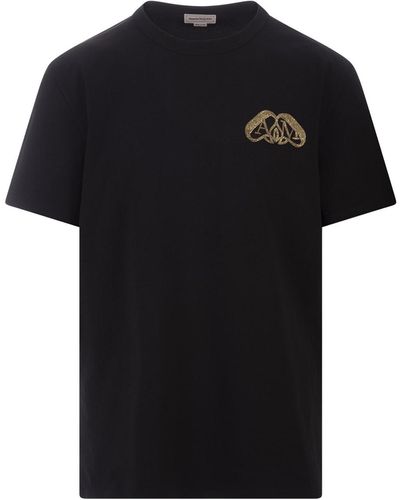Alexander McQueen Half Seal Logo T-Shirt - Black