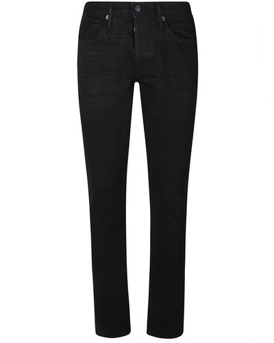 Tom Ford Regular 5 Pockets Plain Jeans - Black