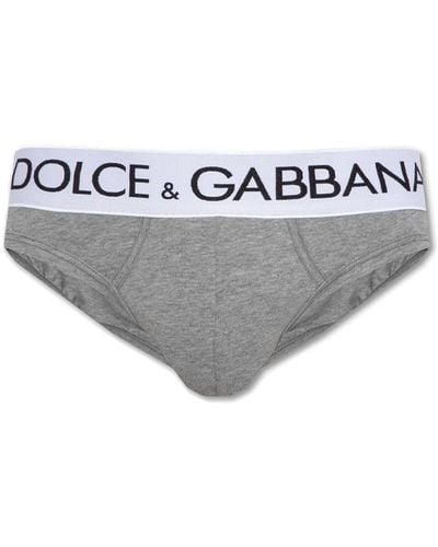 Dolce & Gabbana Briefs With Logo - Gray