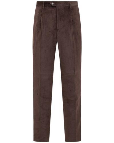Etro Trousers 1 Pince - Brown