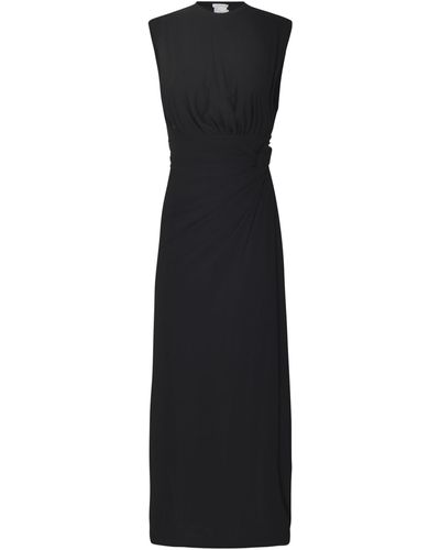 Amazuìn Sleeveless Wrap Long Dress - Black