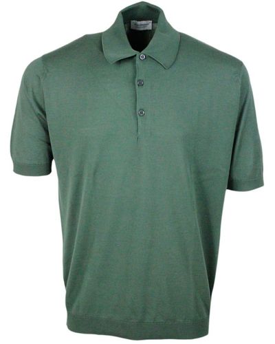 John Smedley Short-Sleeved Polo Shirt - Green