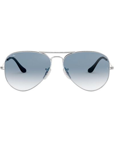 Ray-Ban Rb3025 Aviator Flash Mirrored Sunglasses - Metallic