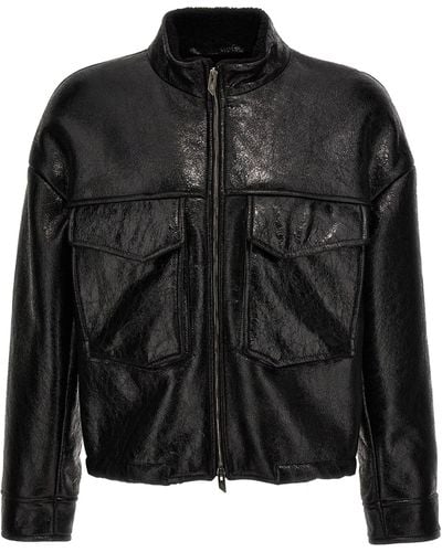 Salvatore Santoro Craclè Leather Jacket - Black