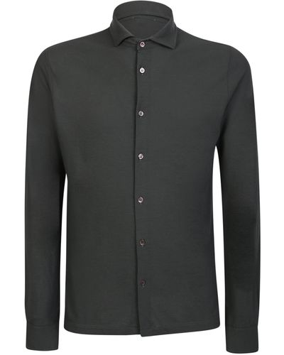 Zanone Military Cotton Shirt - Black