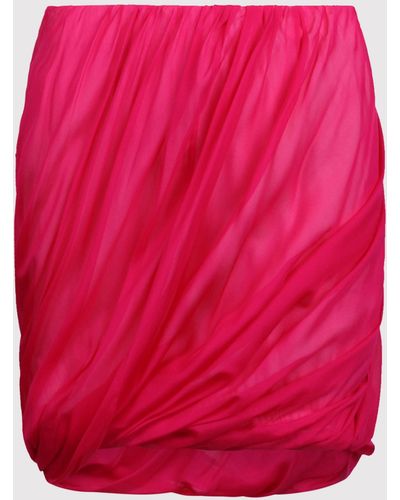 Helmut Lang Short Silk Skirt - Red