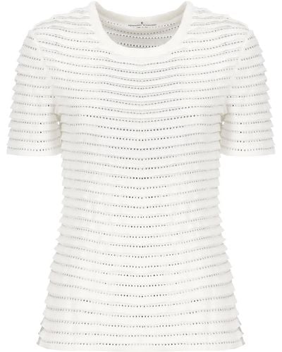 Ermanno Scervino T-Shirt With Strass - White