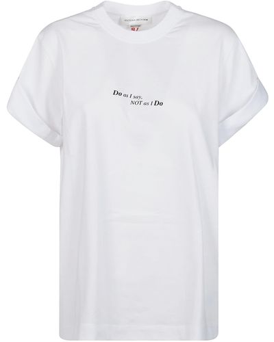 Victoria Beckham Slogan T-Shirt - White