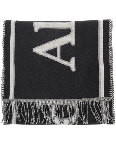 Alexander McQueen And Scarf With Varsity Logo - Black